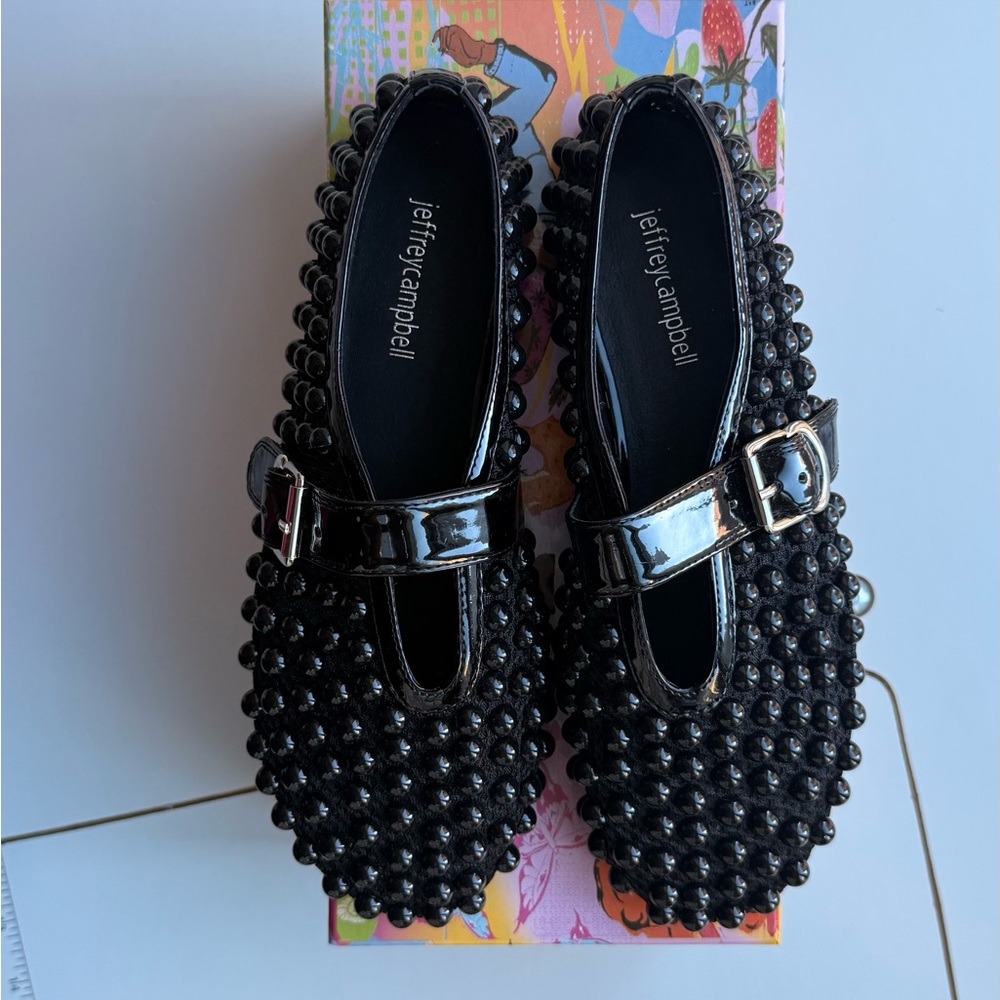 Jeffrey Campbell Black Beaded Kids Dress Shoes